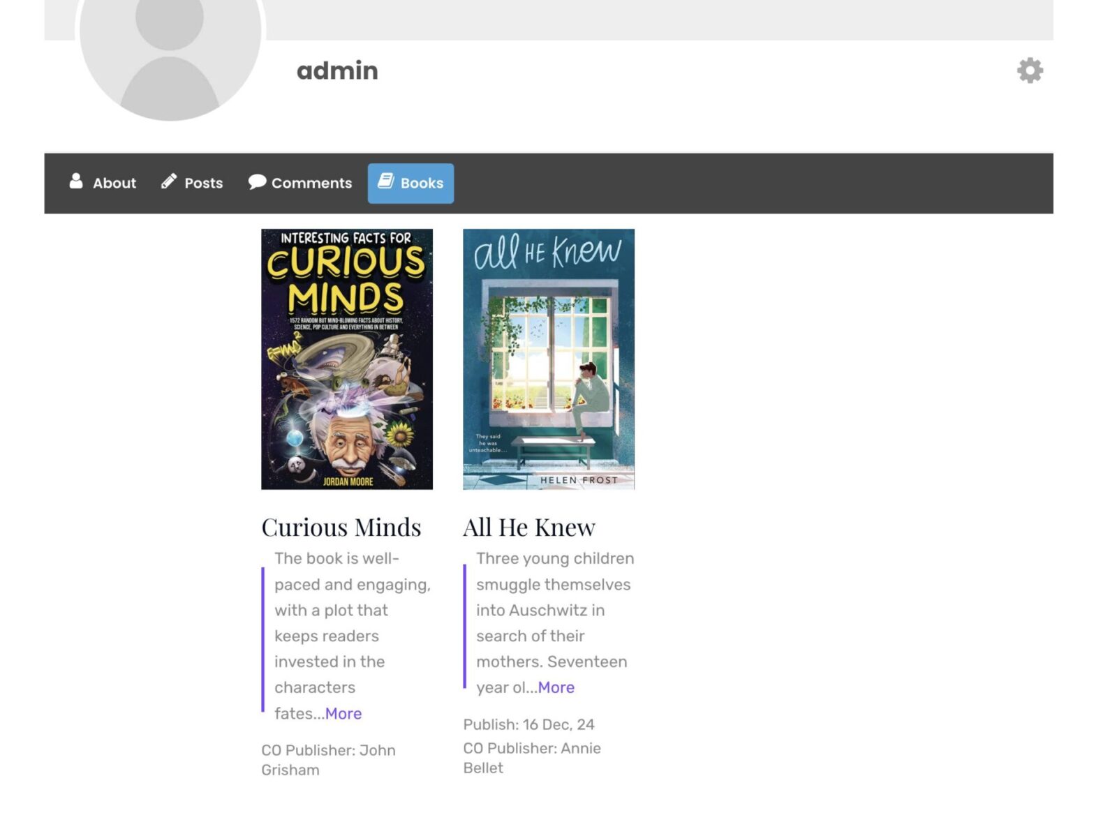 User Profile Tab