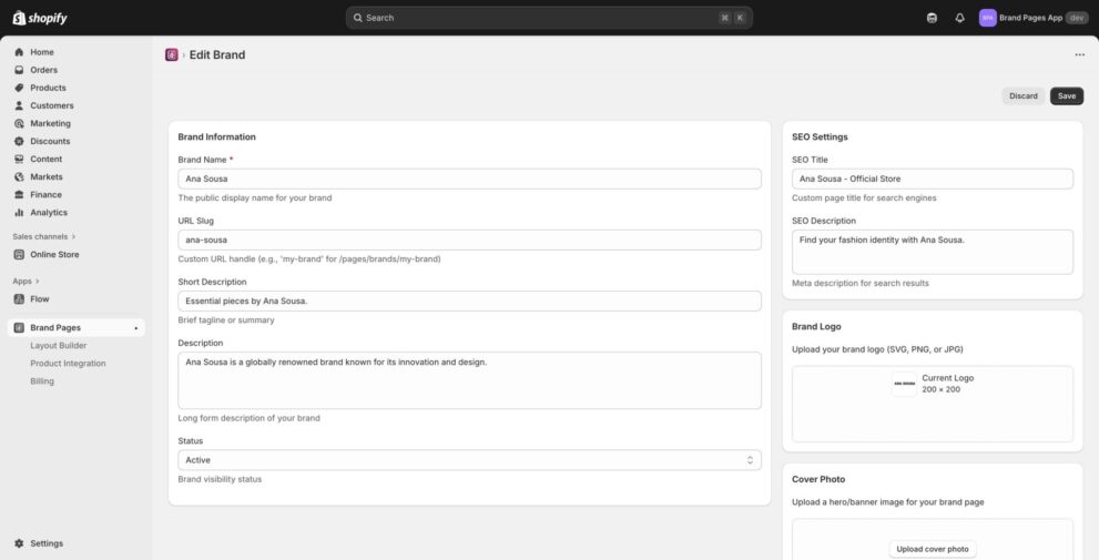 How to add Brands to Shopify using Brand Pages