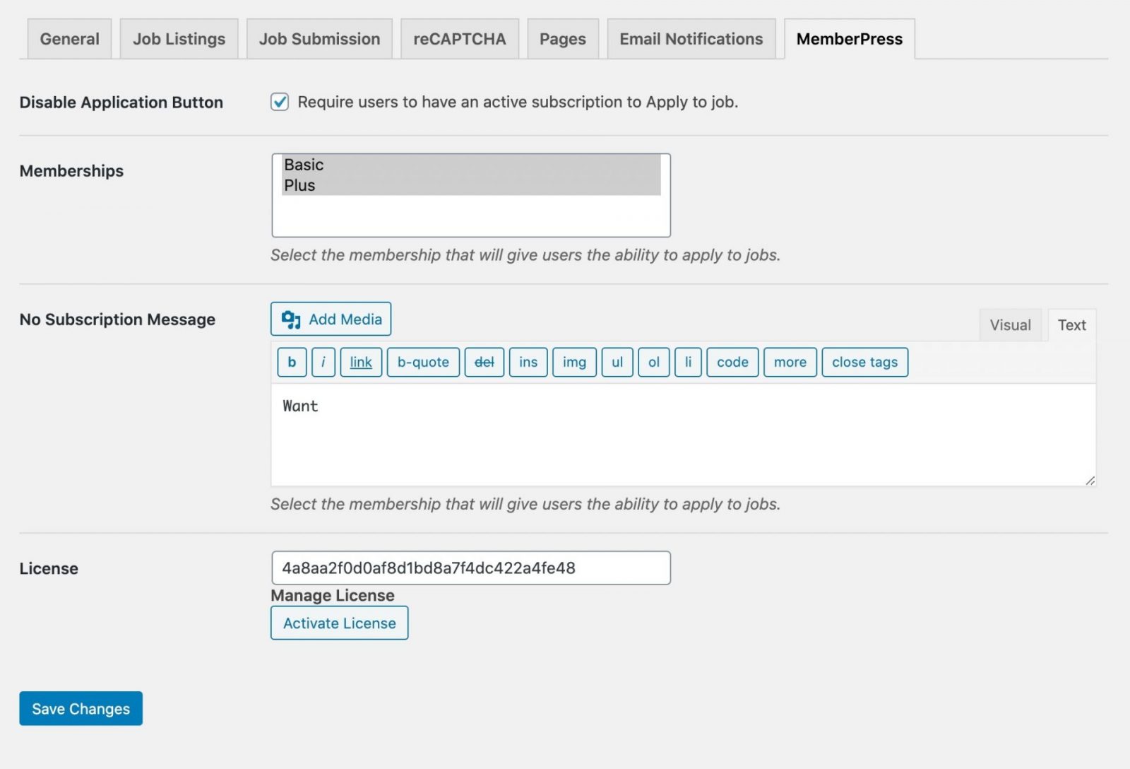 MemberPress and WP Job Manager Configuration